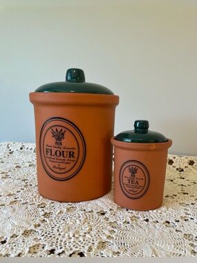 Himark Finest Quality Terracotta Flour & Tea Canister Set